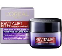 L'Oréal Paris Crème de nuit à l'acide hyaluronique anti-âge avec micro-Filler acide hyaluronique pour hydrater et effet anti-rides Revitalift Filler 1 x 50 ml