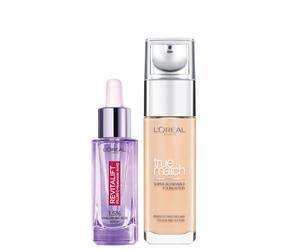 L'Oréal Paris - Duo de sérum de comblement à l'acide hyaluronique et de fond de teint True Match - 4W Golden Natural