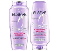 L'Oréal Paris - Duo Shampooing & Démêlant Ré-Hydratant - Tous Types de Cheveux Déshydratés - Enrichi à l'Acide Hyaluronique - Elseve Hyaluron Repulp - 300ml + 250ml