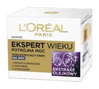L'Oréal Paris Ekspert Wieku 60+ Przeciwzmarszczkowy krem odbudowujący na noc, po