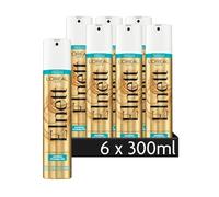 L'Oréal Paris Elnett Lot de 6 sprays coiffants ultra fins sans parfum, pour coiffer et fixer la coiffure, tenue très forte, sans silicone, 6 x 300 ml