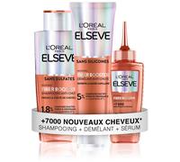 L’Oréal Paris - Fiber Booster - Protocole Anti-Chute Complet - Stimule la Pousse - Augmente la Densité Capillaire - Hommes et Femmes - Shampooing Sans Sulfates + Démêlant + Sérum Croissance