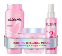 L'Oréal Paris Elseve Glycolic Gloss Routine Cheveux Ternes Acide Glycolique | Shampooing + Masque + Spray, Cheveux 10x plus lisses 72h, Protection chaleur 230°, Sans alourdir