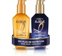 L'Oréal Paris Elseve Huile Extraordinaire Routine Nutrition Jour Nuit | 6 huiles fleurs rares, Huile camélia, Protection friction oreiller, Sans rinçage non grasse