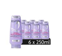 L'Oréal Paris Elvital Après-shampoing hydratant pour cheveux brillants avec Hyaluron, Hydra Hyaluronic, 6 x 250 ml