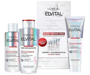 L'Oréal Paris Elvital Bond Repair Coffret cadeau 3 pièces avec shampoing et après-shampoing pour reconstruire les cheveux cassés