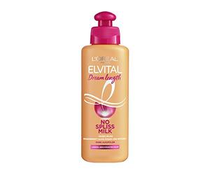 L'Oréal Paris Elvital - Cure Capillaire sans Pointes fourchues - pour Cheveux Longs et abîmés - sans rinçage - sans parabène - avec Huile de ricin - Dream Length No Spiss Milk - 1 x 200 ML