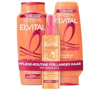 L'Oréal Paris Elvital Germany's Next Topmodel Kit de soins capillaires pour cheveux longs et abîmés avec shampoing 300 ml, après-shampoing 250 ml et spray de protection thermique 150 ml