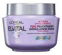 L'Oréal Paris Elvital - Masque hydratant pour cheveux brillants - Soin intensif à l'acide hyaluronique pour un boost hydratant - Hydra Hyaluronic - 300 ml