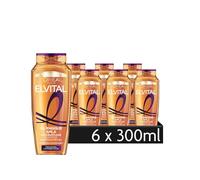 L'Oréal Paris Elvital Shampooing Cheveux Bouclés à l'huile d'Amla riche pour des boucles définies et dynamiques Huile Magique Amla 6 x 300 ml