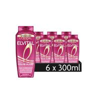 L'Oréal Paris Elvital Shampooing et après-shampoing pour cheveux colorés ou méchés à l'huile de lin et filtre UVA/UVB Color Shine 2 en 1 6 x 300 ml