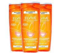 L'Oréal Paris Elvite Extraordinaire Huile de Coco Shampooing Haute Nutrition Légèreté pour Cheveux Normaux et Secs Lot de 3 Flacons de 400 ml