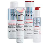 L'Oréal Paris Elvive Bond Repair Damaged Hair Conditioner 150ml + No-Rinse Serum Reduces Double Strands 150ml + Pre-Shampoo Treatment with Citric Acid 200ml + Sulphate-Free Shampoo 200ml