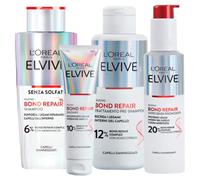 L'Oréal Paris Elvive Bond Repair Damaged Hair Conditioner 150ml + No-Rinse Serum Reduces Double Strands 150ml + Pre-Shampoo Treatment with Citric Acid 200ml + Sulphate-Free Shampoo 200ml