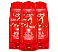 L'Oréal Paris Elvive Color-Vive Après-shampoing protecteur pour cheveux colorés ou Meches Formule nutritionnelle éclaircissante à l'extrait de pivoine rouge et filtre UV - 3 flacons de 400 ml