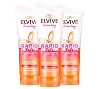 L'Oréal Paris Elvive Dream Long Revitalisant intensif instantané intense pour cheveux longs et abîmés Rapid Reviver agent de protection nourrissant éclaircissant sans temps de pose - 3 bouteilles