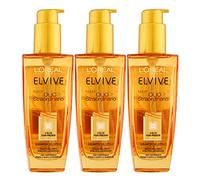 L'Oréal Paris Elvive Exceptionnelle Huile pour Cheveux Secs et ternes, Nourrissante, Formule Légère, Lot de 3 flacons de 100 ml