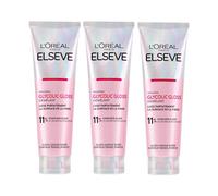 L'Oréal Paris Elvive Glycolic Gloss Acide Glycolique pour cheveux ternes et poreux Brillance intense et longue durée - 3 flacons de 150 ml