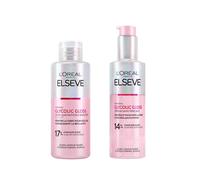 L'Oréal Paris Elvive Glycolic Gloss Sérum sans Rinçage pour Cheveux Poreux et Ternes 150ml Brillance Intensive et Durable + Traitement Laminant à L'Acide Glycolique en 5 Minutes 200ml - 2 Flacons