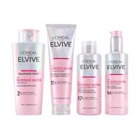 L'Oréal Paris Elvive Glycolic Gloss Shampoing, après-shampoing et traitement Rinse-Off pour cheveux ternes et poreux, obtenez les cheveux les plus brillants de votre vie, routine brillante pour un
