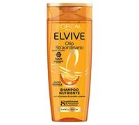 L'Oréal Paris Elvive Shampooing Huile Extraordinaire, Pour Cheveux Secs ou Étants, Nettoie et nourrit Donne Légèreté, Pour une chevelure saine et brillante, avec des huiles précieuses de Marula et Camélia, 200 ml