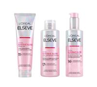 L'Oréal Paris Elvive Traitement Lamination Brillance Glycolique 5 Minutes 200 ml + Sérum Sans Rinçage 150 ml + Après-shampooing 150 ml Ensemble pour Cheveux Poreux et Ternes Brillance Intense et
