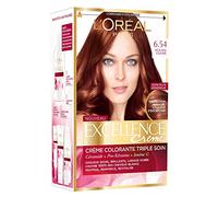 L'Oréal Paris - Excellence Crème - Coloration Permanente Triple Soin 100% Couverture Cheveux Blancs - Nuance 6,54 Acajou Cuivré - Lot de 2