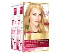 L'Oréal Paris - Excellence Crème - Coloration Permanente Triple Soin 100% Couverture Cheveux Blancs - Nuance 9,3 Blond Très Clair Doré - Lot de 2