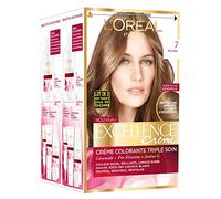 L’ORÉAL PARIS - Coloration Cheveux Permanente Triple Soin - Couvre 100% des Cheveux Blancs - Excellence Crème - Nuance : Blond (7)