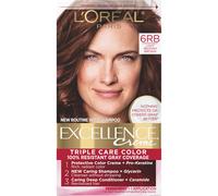 L'Oreal Paris Excellence Creme Permanent Couleur de cheveux Triple Care 6RB Couverture gris brun rougeatre clair jusqu'a 8 semaines tous les type