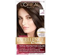 L'Oreal Paris Excellence Crème Permanent Hair Color, 4 Marron foncé, 1 cot, 230 g