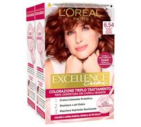 L'Oréal Paris Excellence Crèmes Coloration Permanente 6.54 Blond Foncé Acajou Auburn Triple Traitement - 2 Teintes