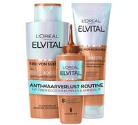L'Oréal Paris Fiber Booster Routine Cheveux Longs Shampoing, Après-shampooing & Sérum pour cheveux plus volumineux, contre la chute des cheveux, moins de casse des cheveux, Elvital, Shampooing + Sérum
