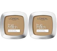 L'Oréal Paris Fond de teint en poudre, texture légère pour une finition impeccable, fond de teint poudre pressée True Match, 7W Cannelle (Lot de 2)