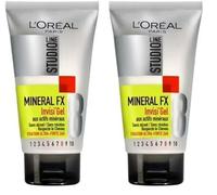 L'Oréal Paris - Gel Coiffant Fixation Ultra-Forte - Enrichi aux Actifs Minéraux - Tenue 24h Sans Résidus - Tous Types de Cheveux - Studio Line Mineral Fx - 150 ml (Lot de 2)