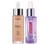 L'Oreal Paris Hyaluronic Acid Revitalift Filler Serum and True Match Tinted Serum Duo (Various Shades) - 7-8 Tan Deep
