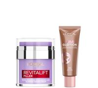 L'Oreal Paris Hyaluronic Filler Water Cream & Lumi Glotion Bundle (Various Shades) - 904 Deep Glow