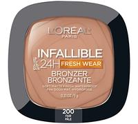 L'Oreal Paris Infallible Up to 24H Fresh Wear Soft Matte Longwear Bronzer. Waterproof, heatproof, transfer, humidity and sweatproof, Fair, 0.31 oz