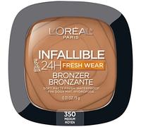 L'Oreal Paris Infallible Up to 24H Fresh Wear Soft Matte Longwear Bronzer. Waterproof, heatproof, Transfer, humidity and sweatproof, Medium, 0.31 oz