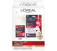 L'Oréal Paris Kit de soins du visage anti-âge avec soin de jour et masque en tissu avec pro-rétinol, acide hyaluronique et vitamine C, Revitalift Laser X3, 2 pièces