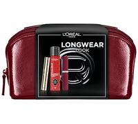 L'Oréal Paris Longwear Look Coffret cadeau 4 pièces : mascara panoramique, résistance mate infaillible, brume 3 secondes et trousse de beauté de luxe, pour une beauté éclatante et un look long