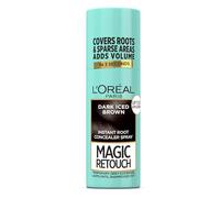 L'Oreal Paris L'Oréal Magic Retouch Spray Anti-Cernes Instantané, Idéal pour Retoucher la Repousse des Racines Grises, Application Facile, Formule Légère, Couleur : Brun Glacé Foncé, 75 ml