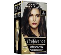 L'Oréal Paris Lot de 3 colorations permanentes pour cheveux avec coloration et baume nourrissant Préférence, 3 châtain naturel foncé