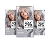 L'Oréal Paris Lot de 3 colorations permanentes pour cheveux Coloration Gel Coloration Intense Brillance Intense et Masque de Soin Colovista Permanent Gel Silver Grey (Gris Argenté)