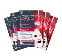 L'Oréal Paris Lot de 5 masques anti-âge avec triple puissance pour femme : pour une peau ferme, rayonnante et uniforme avec pro-rétinol, vitamine C et acide hyaluronique, RevitaLift Laser X3, lot de 5