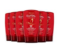 L'Oréal Paris Lot de 6 soins capillaires Elvital - Sans rinçage - Pour cheveux colorés ou méchés - Sans parabène - Brillance intense - 6 x 125 ml