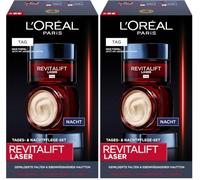 L'Oréal Paris Lot de soins du visage anti-âge pour le jour et la nuit avec triple action - avec Pro-rétinol, hyaluronique et vitamine C, Revitalift Laser, 2 x 50 ml (Lot de 2)