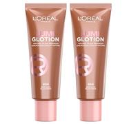 L'Oréal Paris Lumi Glotion Éclaircissant liquide éclaircissant et hydratant pour le visage et le corps à luminosité naturelle Teinte 904 Deep Glow - Lot de 2 flacons de 40 ml