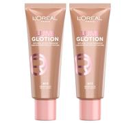 L'Oréal Paris Lumi Glotion Liquide éclaircissant et hydratant pour le visage et le corps à luminosité naturelle Teinte 903 Medium Glow - Lot de 2 flacons de 40 ml