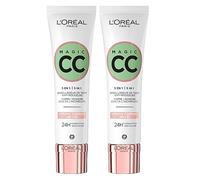 L'Oréal Paris Magic CC Cream 24H Moisturising Anti-Redness Green Cream 5in1 Universal Shade Long-Lasting Velvety Skin Effect - 2 flacons de 30ml